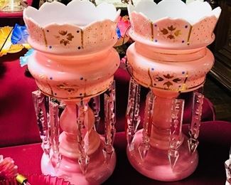 Pair Pink Lustres