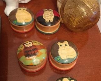 Miniature painted cat boxes