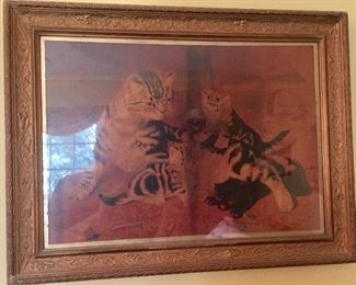 Cat framed art
