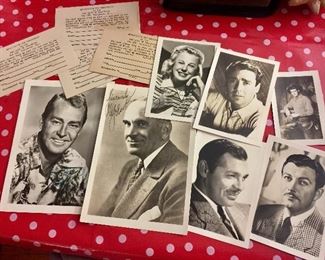 These are autographed Hollywood celebrity photos.