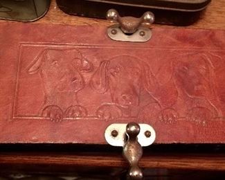 Leather dog flower press