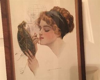 Wonderful Art Deco girl applying her makeup
