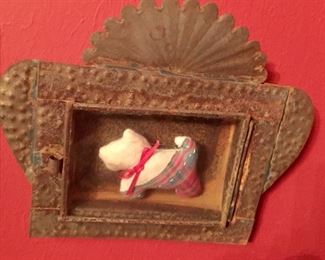 Scottie dog in small vintage frame