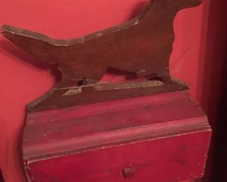 Vintage dog with box