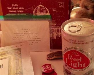 A & M memorabilia (we have quite a bit) can of Pearl Light beer