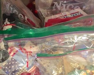 Vintage and modern Christmas ornaments