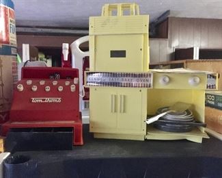 Tom Thumb vintage cash register, Kenner Easy Bake Oven 1960’s early 70’s