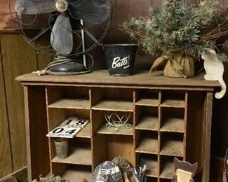 Primitive vintage mail sorter