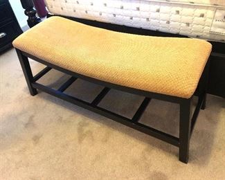 Black wood w/Upholstered seat Bedroom Bench - $110