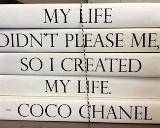 Designer Books...“My life didn’t please me, so I created my life. “ Coco Chanel 