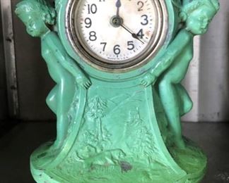 Cast Iron Cherub Clock