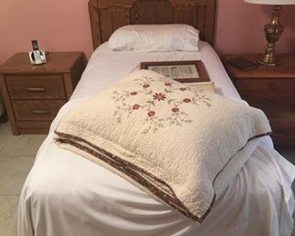 twin bed - part of bedroom set with matching twin beds, two nightstands and dresser with mirror