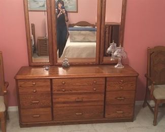 dresser - part of bedroom set with matching twin beds, two nightstands and dresser with mirror