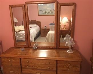 dresser - part of bedroom set with matching twin beds, two nightstands and dresser with mirror