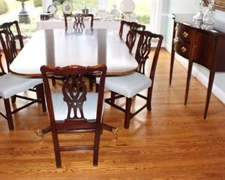 HICKORY CHAIR  Richmond, Custom Classic James River double pedestal dining table with two - 22" leaves.  