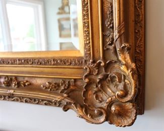 Corner detail of mirror. Measures 38 1/2" x 44 1/2"