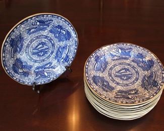 Twelve Mottahedeh Torquay salad plates.