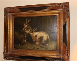 Designer bunny painting, measures: 19 1/2" x 24".