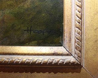 Signature on hunt painting Hoope.