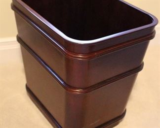 Wood office waste receptacle.