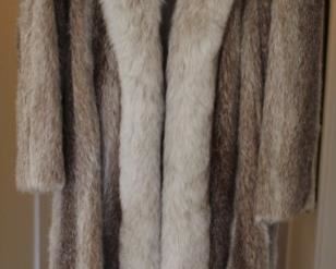Nutria & fox collared fur coat.  
