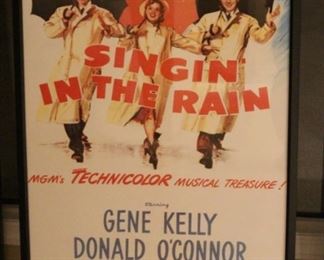 Framed Singin' In The Rain movie poster.