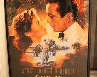 Framed Casablanca movie poster.