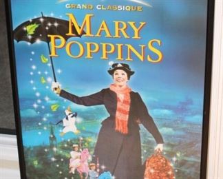Framed Walt Disney Mary Poppins poster.