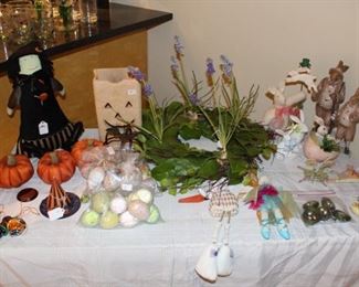 Easter and Halloween decor.