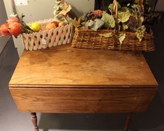 Oak drop leaf table.
