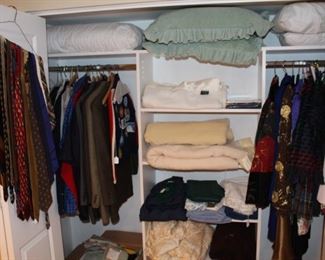 Lots of linens and nice clothing.