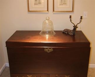 2 drawer bracket feet blanket chest 22"D x 50"W x 36"H