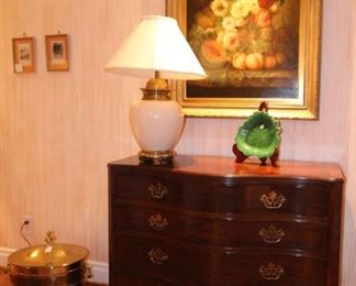 Baker Historic Charleston, serpentine, Chippendale style with beautiful fretwork chest of drawers.