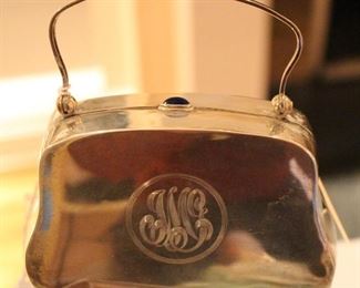 Sterling monogrammed evening "handbag". Wonderful gift piece.