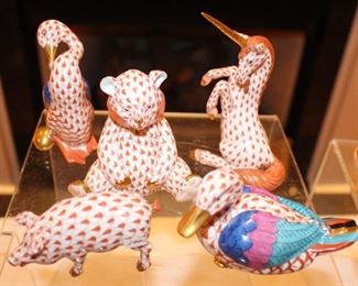 Herend rust fish net pieces.