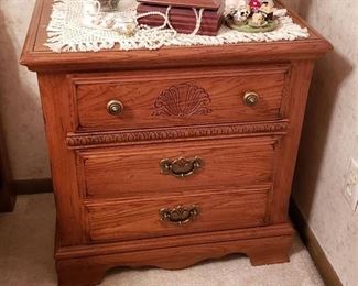 Scallop Design 2 Drawer Nightstand - 26 in. x 16 in. x 27 in. - Contents on Top not Included