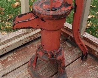Nelson Bros. Co. Red Pitcher Pump - 18 in. tall