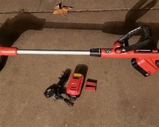 Black and Decker GrassHog 18V Battery Powered Trimmer with charger and extra battery