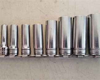 Snap-on SAE Deep Well Sockets 1/4 in. - 7/8 in. (missing 9/16 in.)