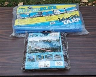 Two New Tarps - 16 x 20 ft. and 7.5 x 9.5 ft