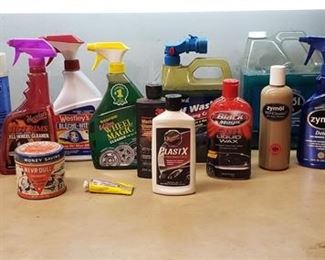 Lot of Automotive Detailing Products - most Containers are over half full