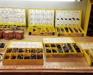 Lot of Numerous Organizers of Machine Bolts/Nuts, Washers, Gaskets, and Organizer Holder