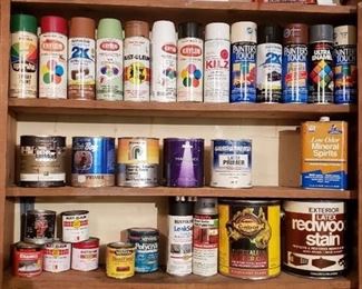 Lot of Spray Paint, Paint, Stain, and Poly Coatings