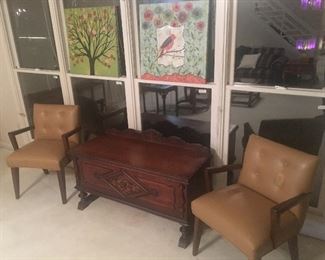 Mid Century Leather chairs