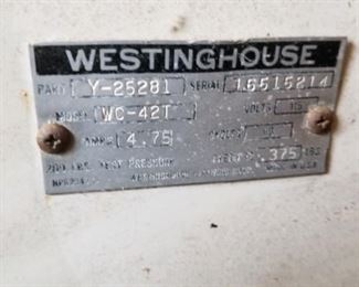 Westinghouse Label on Coca-cola 
Model WC-42T weighs every bit of 375 pounds. Bring help to move
