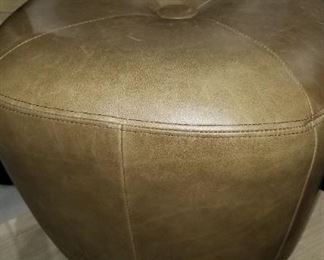 Lee Leather Industries Leather Ottoman in Sage