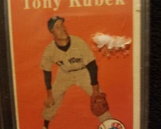 1958 Tony Kubek...schmutz is on plastic case