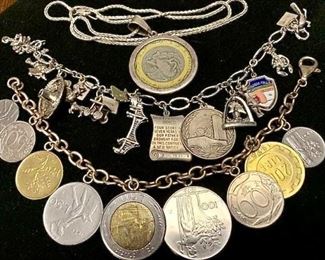 .925 Coin & Charm Bracelets and Necklace https://ctbids.com/#!/description/share/281242