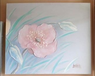 One of a Complimentary Pair of Original Lee Reynolds Floral Paintings