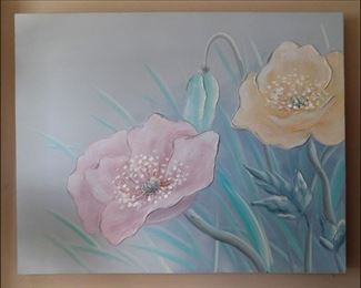 The Second of a Complimentary Pair of Original Lee Reynolds Floral Paintings